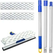 53" Window Squeegee Cleaner, 2 in 1 Window Cleaning Tool Kit, Shower Squeegee