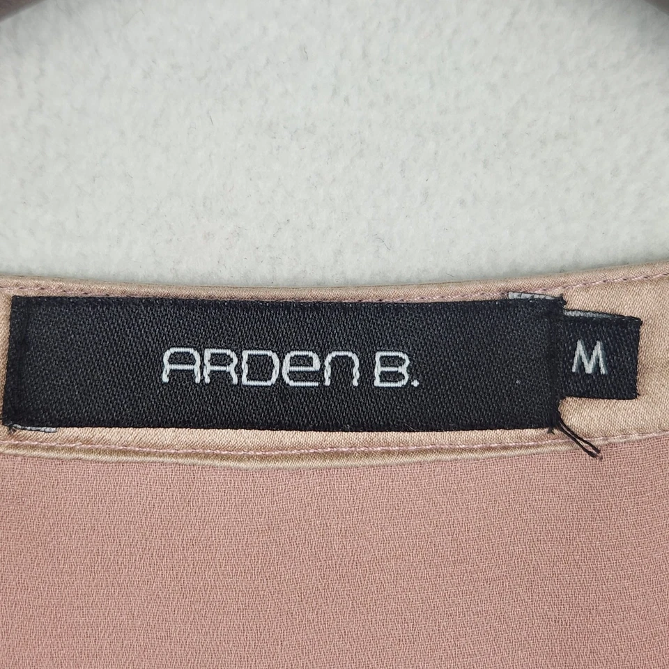 Arden B. Vestido babydoll 100 % seda para mujer talla M cuello en V sin mangas forrado en malva Foto 3 de 4