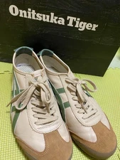 Onitsuka Tiger Sneakers Shoes Beige Green Suede Leather Low Men's US10 / JP28 EX