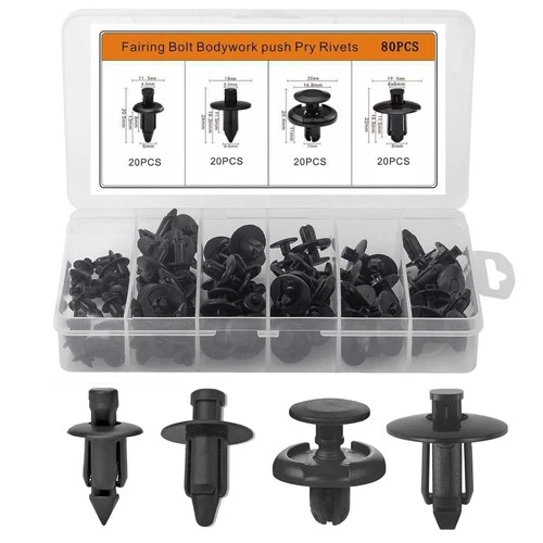 80Pcs M6 M7 M8 Motorcycle Fairing Bodywork Bolt Push Pry Rivets Pin Clip Reta... - Picture 1 of 6