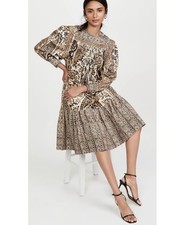 Ulla Johnson Hannah Dress Womens 6 Brown Floral Corduroy Boho Long Sleeve NWT