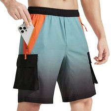 Men's Hiking Cargo Shorts Lightweight Multi Pocket Casual Outdoor Travel Shor...