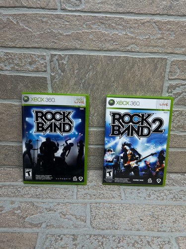 Xbox 360 Rock Band 1 and 2 Bundle Lot of 2 Games