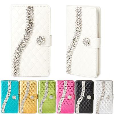 Handy Tasche Glitzer Schutz Hülle Motiv Flip Cover Case Klapp Etui Strass Stein