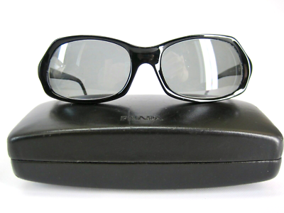 PRADA Black Hexagonal Gray Lenses SPR 07A 1AB-1A1 Made in  display picture 1