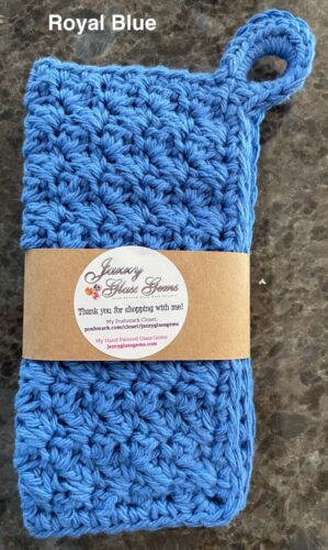 Set of 2 Hand Crocheted Washcloths Hanging Dishcloths 100% Cotton CHOOSE COLOR! - Picture 18 of 30