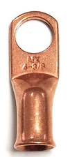 10 LOT 4 AWG Ring 3/8" Hole Terminal Lug Bare PURE Copper Uninsulated 4 Gauge
