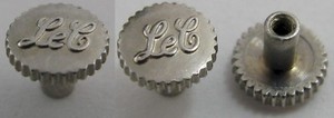 Authentic vintage LC LeCoultre watch part white Gold plated crown 3.9 millimeters tap 10