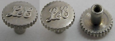 vintage LC LeCoultre watch part white Gold plated crown 3.9 millimeters tap 10
