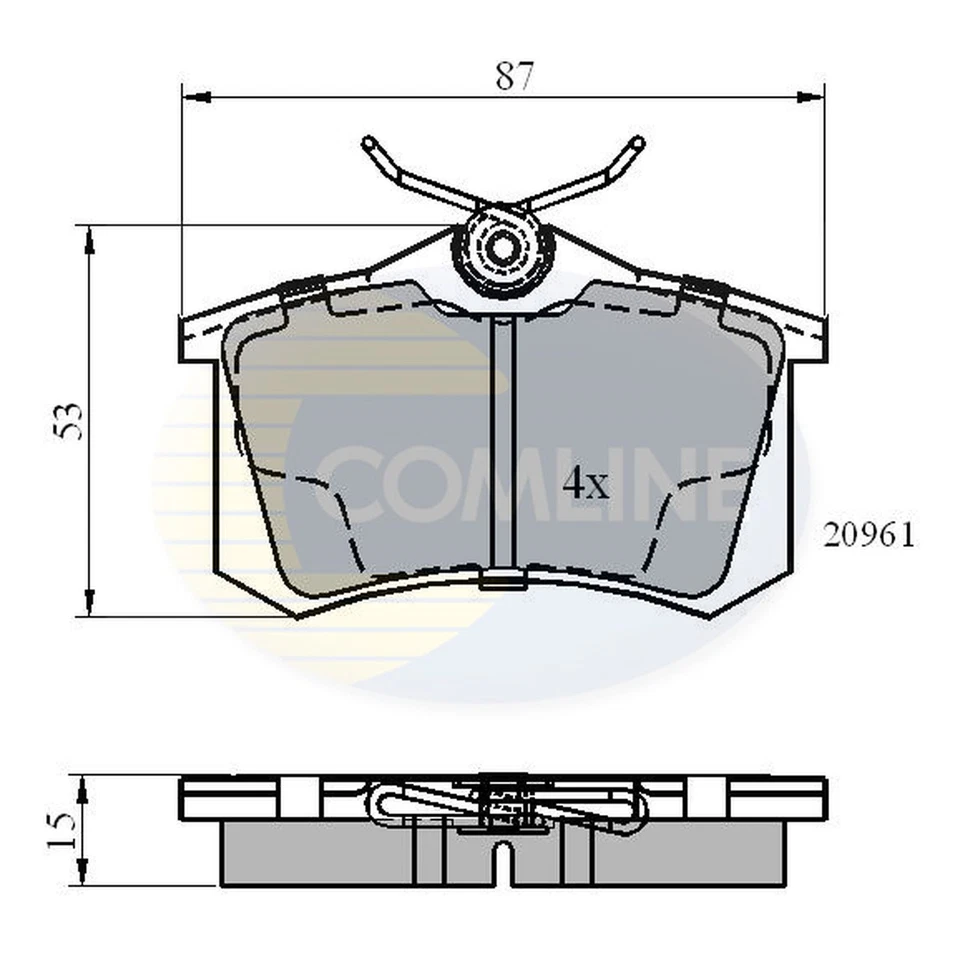 For VW Golf MK2 1.8 GTI 16V Genuine Comline Rear Brake Disc Pads Set - Image 2 of 4