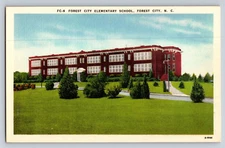 Postcard Forest City Elementary School Forest City North Carolina Unposted Linen