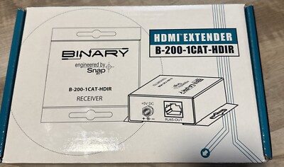Binary B-200-1CAT-HDIR HDMI Extender Receiver Over Cat5e/6 New Open Box