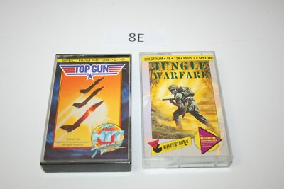 2 x ZX Spectrum Game Tapes - Top Gun + Jungle Warfare