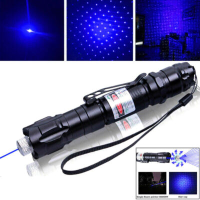 USB Rechargeable 405NM Blue Laser Pointer Visible Beam Light Torch Lazer Pen