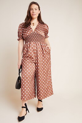 New Anthropologie Hutch Lavinia Polka Dot Plus Jumpsuit Size 1x MSRP: $180