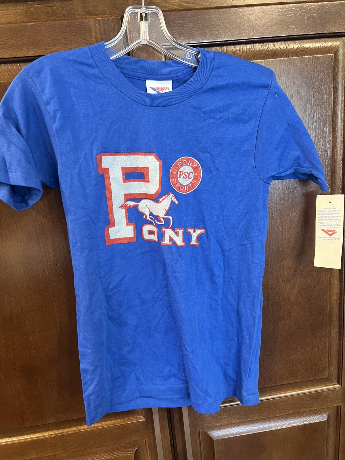 T Shirt Pony Sport Vintage Ragazzi anni '80 Grande Nuova