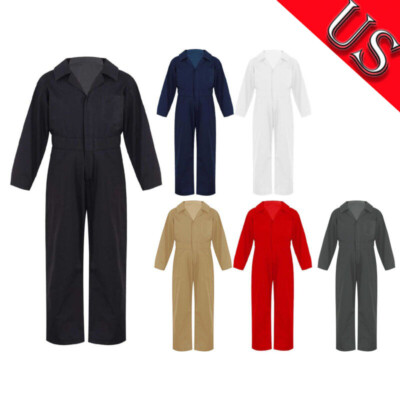 Kids Boys Halloween Cosplay Costume Coverall Mechanic Boiler Suit Flightsuit