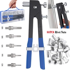 86 Pcs Threaded Nut Rivet Gun M3-M8 Insert Tool Riveter Rivnut Nutsert Riveting