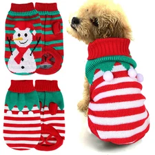 Pet Christmas Sweaters Snowman Warm Vest Clothes Costume for Small Dog and Cat