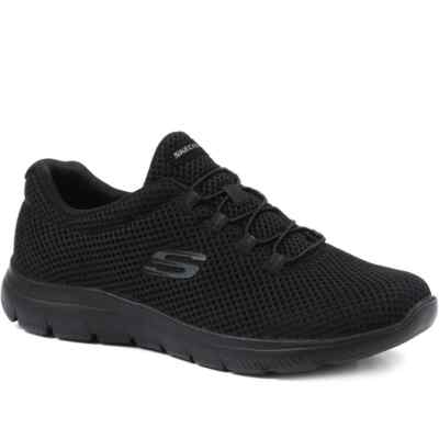 SKETCHERS Sport Damen-Slipper Bungee Spitze sportlich Training Fitnessstudio UK 3 8