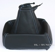 Schaltsack Schaltmanschette FADEN BLAU passend für OPEL VECTRA B Bj. 95-03 Leder