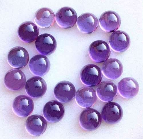 Lot De Cabochons Ronds En Améthyste Africaine - 6 Mm Et 7 Mm - Pierres Naturelles Calibrées