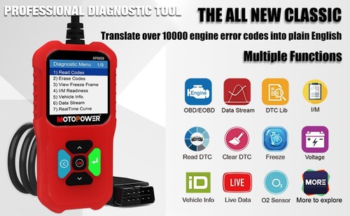 MOTOPOWER MP69038 Car OBD2 Scanner Code Reader Engine Fault Code Reader Scan Too - Picture 12 of 15