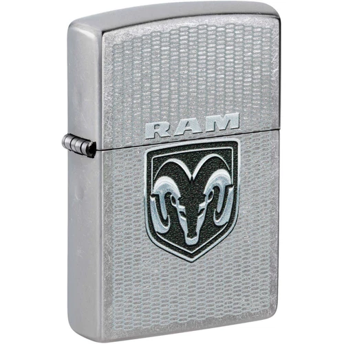 Zippo Windproof Lighter Dodge Ram Logo Design with Chain-Link Pattern 46227