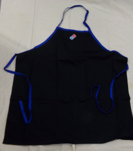 Domino's Pizza One Size Fits All Black Embroidered Employee Apron ~ NEW