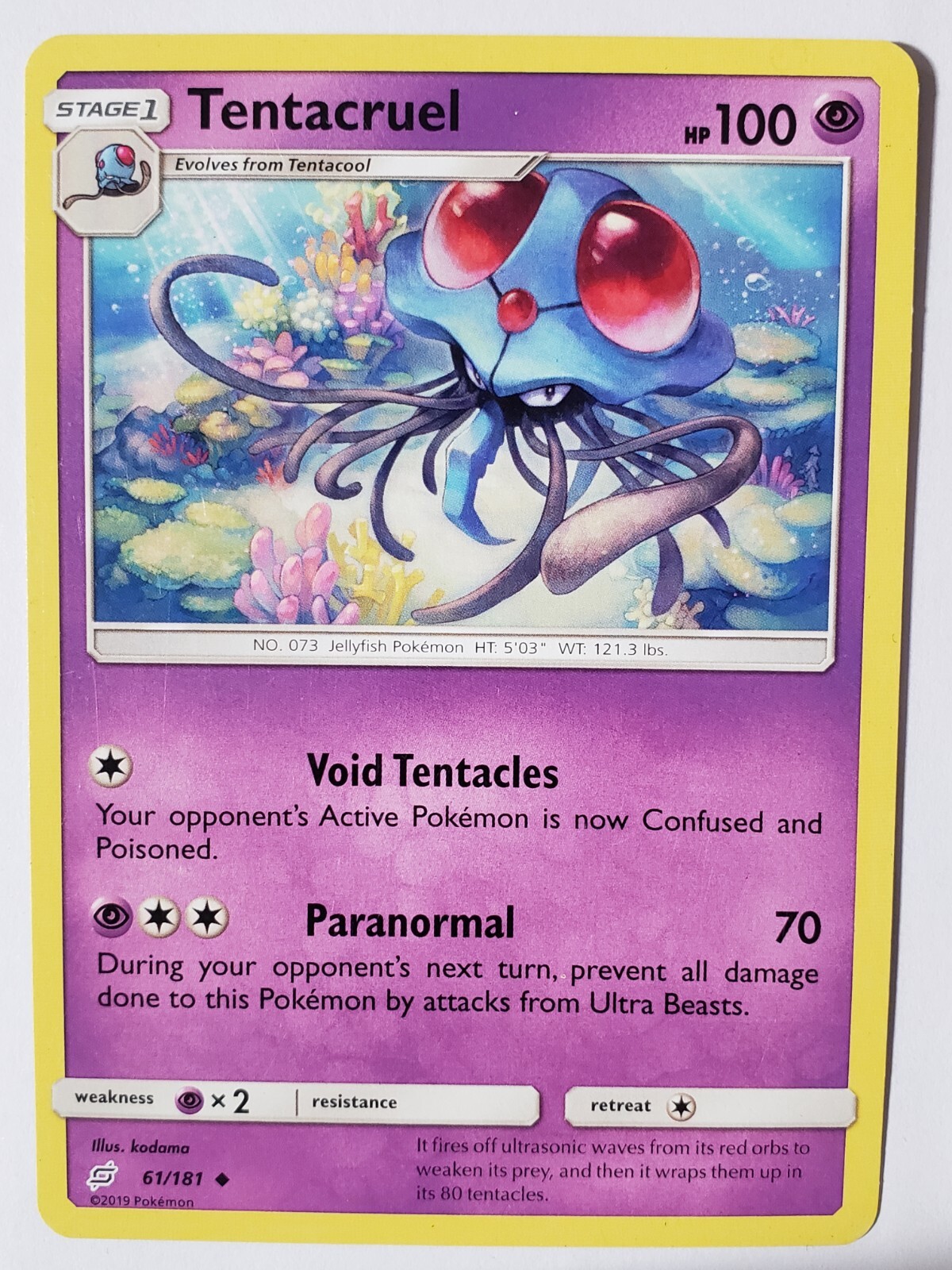 Tentacruel 61/181 LP - Team Up Sun Moon Pokemon Card $2 Combined Shipping