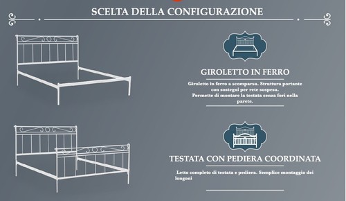Letto Singolo In Ferro FIRENZE Verde Chiaro, Avorio con Ganci per Rete Sospesa - Bild 2 von 5