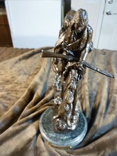 $30 0FF. Remington bronzo, Mountain Man, 15X 11x6" ottimo, marmo verde