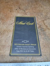 1979 Chevrolet Chevy Monte Carlo Owner Operator Manual Car 79 1979 Chevrolet Chevy Monte Carlo Owner Operator Manual Car 79