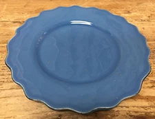 Grestel Portugal Majolica 1 Blue Salad Plate Scalloped Edge Stoneware GTL10 Wavy