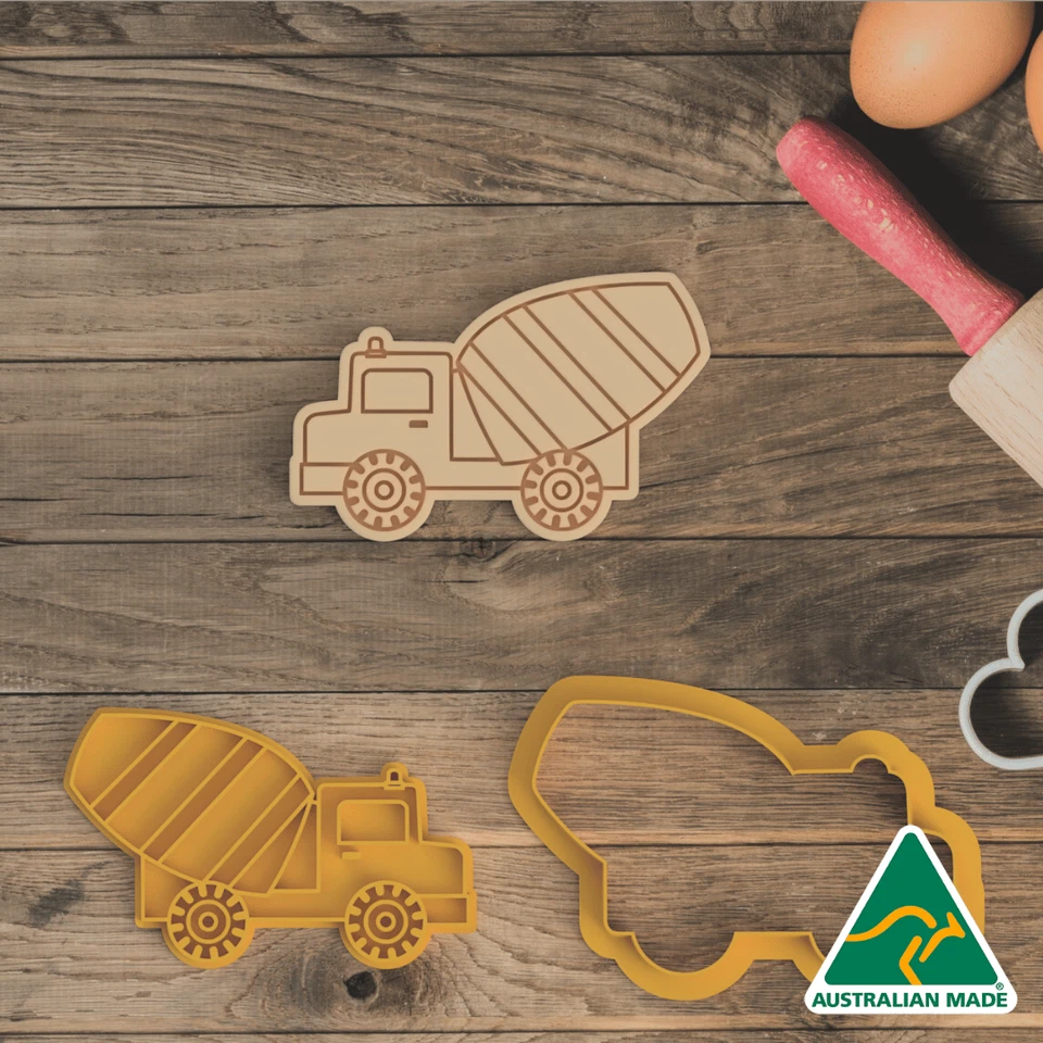 Concrete Truck Cookie Cutter and Embosser Stamp
