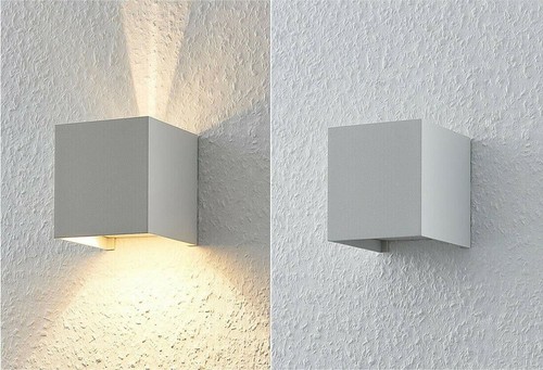 Applique Da Esterno Contemporanea Box Alluminio E Vetro Grigio Led 12W 4000k Sovil 99582 16