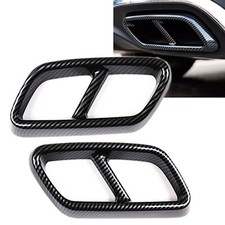 Carbon Fiber Print Exhaust Muffler Tip Plastic Cover Fits 22-25 W206 C200 C300 Carbon Fiber Print Exhaust Muffler Tip Plastic Cover Fits 22-25 W206 C200 C300