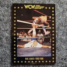 1991 WCW WRESTLING CARD # 95 "Ric Goes Too Far" Ric Flair CHAMPION MARKETING  