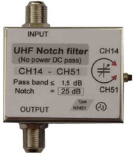 UHF tunable Notch filter, UHF tunable one channel stop filter 470 - 700MHz