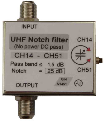 UHF tunable Notch filter, UHF tunable one channel stop filter 470