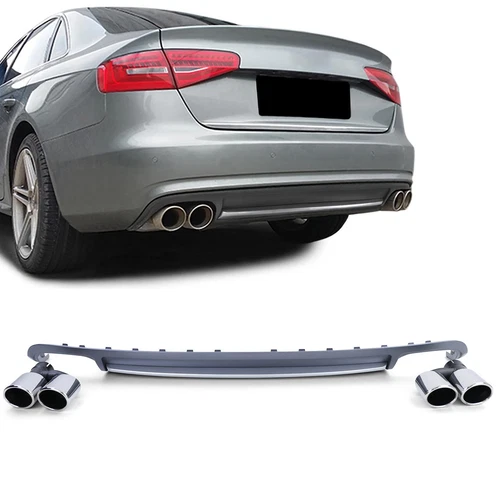 Diffusore posteriore inserto + terminali per Audi A4 B8 berlina Avant 07-11 - Imagen 1 de 5
