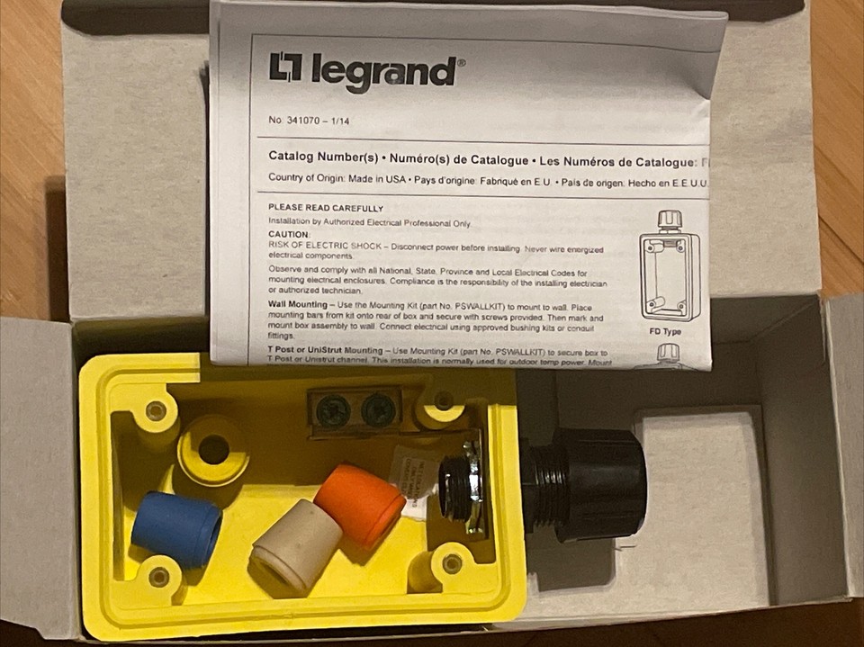 PASS & SEYMOUR FD11 WATERTIGHT DEEP FD BACK BOX, 1/2" NPT, 1-GANG ...