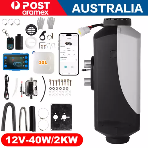12/24V 2KW Diesel Air Heater Bluetooth APP +LCD Thermostat Caravan Motorhome RV
