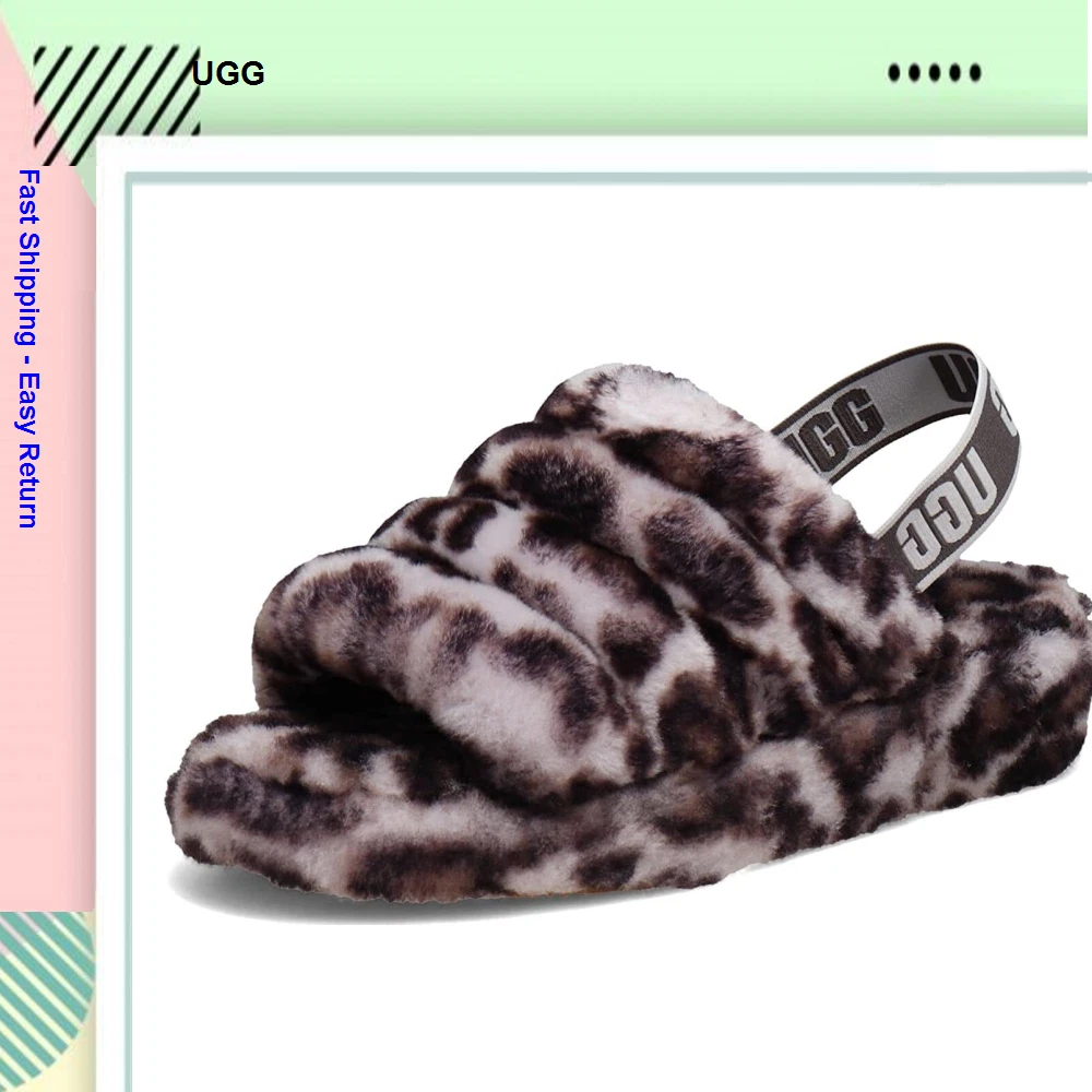 PUMA UGG 1120903 Ciabatta donna Fluff Yeah Slide stampa pantera grigio tempesta taglia 6 M