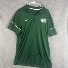 E Logo Shirt Mens Extra Large Green Nike Dri-FIT Polo Golf Coaches Athletic Team
