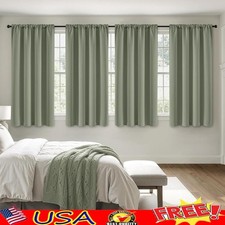 Blackout Curtains 4 Pack Room Darkening Dual Rod Pockets Thermal Insulation New