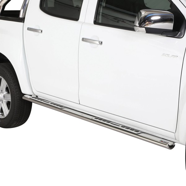 Stahl Seitenschweller Schwellerrohre FüR Isuzu D-Max Double Cab 2012-2019 Grau-image