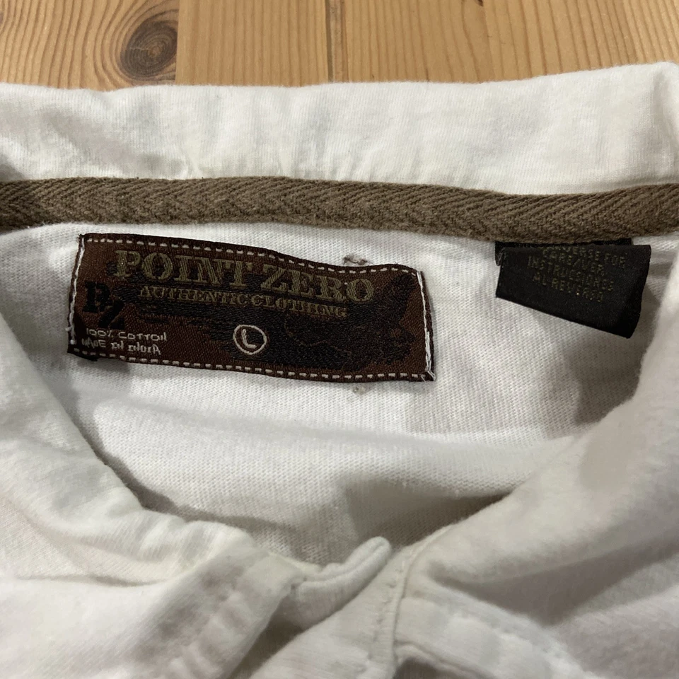 Vintage Point Zero Men's Short Sleeve Large Y2K Tiger White Button Up - Image 4 of 4