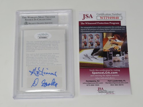 Tarjeta coleccionable LYNYRD SKYNYRD autografiada auto 1977 avión accidente reliquia JSA BAS - Imagen 5 de 5