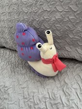 Jellycat Escarfgot Snail soft toy  Purple Polka Dot Shell 